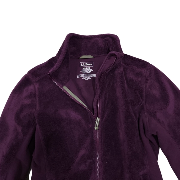 L.L.Bean Full Zip Sherpa Luxe Micro Fleece Maroon XS Reg - Picture 5 of 13